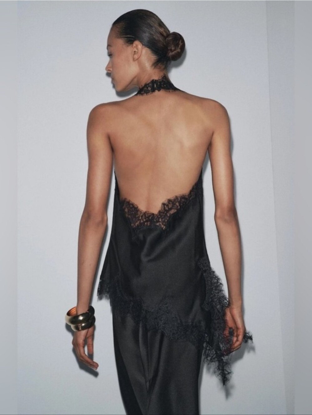 ZARA LACE HALTER TOP BLACK SIZE S - Picture 7 of 13